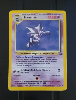 Pokemon Fossil Unlimited Haunter 6/62 Holo Rare HP - Image 1