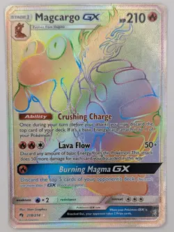Magcargo GX 218/214 Pokemon TCG Sun & Moon Lost Thunder Secret Rainbow Rare NM - Image 1
