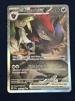 Pokemon Journey Together N's Zoroark EX #185/159 SIR NM Condition - Image 1