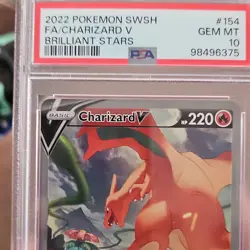 Pokemon Charizard V 154/172 Brilliant Stars Full Art Holo Ultra Rare PSA 10 - Image 1