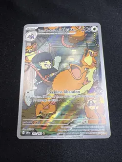Pokemon TCG Team Rocket's Raticate 202/182 IR Sv10: Destined Rivals Near Mint - Image 1