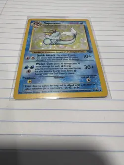 Pokemon TCG Vaporeon Holo Rare Card 12/64 Jungle Set - Image 1