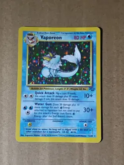 Vaporeon Holo Rare 12/64 Jungle Set Vintage 1999 Pokemon TCG Card LP Condition - Image 1