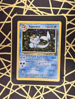 🔥 Vaporeon 12/64 🔥 Original Holo Rare Jungle Set Pokemon Card WOTC TCG 1999 - Image 1