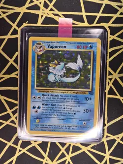 🔥 Vaporeon 12/64 🔥 Original Holo Rare Jungle Set Pokemon Card WOTC TCG 1999 - Image 2