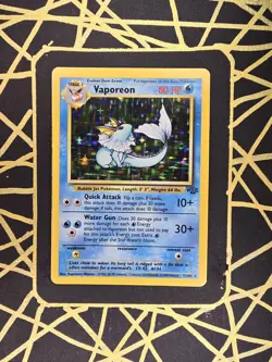🔥 Vaporeon 12/64 🔥 Original Holo Rare Jungle Set Pokemon Card WOTC TCG 1999 - Image 1