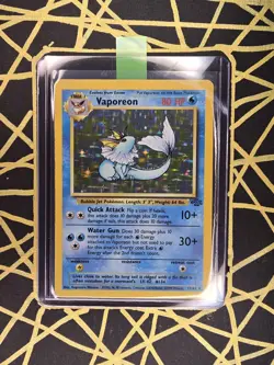 🔥 Vaporeon 12/64 🔥 Original Holo Rare Jungle Set Pokemon Card WOTC TCG 1999 - Image 2