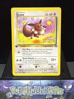 Pokemon Card Eevee 51/64 1st Edition Jungle Set Common WOTC Near Mint - Image 1