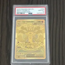 PSA 10 GEM MINT Pokemon Mega Lucario EX Gold Card 188/132 Mega Evolution 🌟 - Image 1