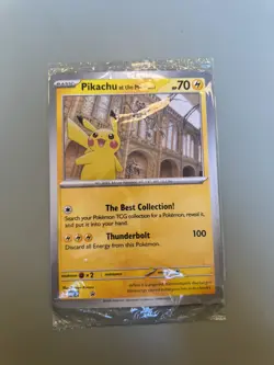 Pikachu At The Museum Natural History Museum Jumbo Pokemon Promo Card, In Hand - Image 1