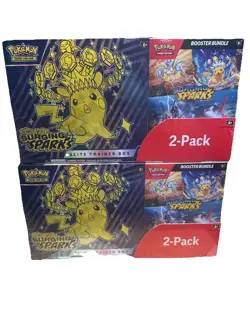 Lot Of 2 Pokemon Surging Sparks ETB & Booster Bundle Costco Sealed Box - Image 1