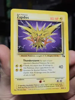 Pokemon TCG Zapdos 30/62 Fossil Non Holo Rare Light Play - Image 1