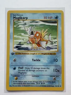 1999 Pokemon TCG Base Set Magikarp 1st Edition Shadowless 35/102 - Image 1