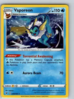 Vaporeon - (Cosmos Holo) 030/185 Holo Promo Miscellaneous Cards & Products NM - Image 1
