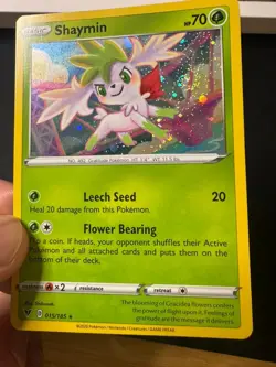 Pokemon TCG Shaymin Pokemon Promos 015/185 Cosmos Holo with Swirl! - Image 4