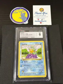 Pokemon Squirtle Base Set Shadowless 1st Edition #63 - CGC 9 - Mint - Image 1