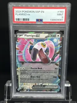 Flamingo ex 160/191 Holo Double Rare Pokemon TCG Surging Sparks PSA 9 - Image 1