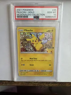 2021 Pokemon McDonald's Collection 25th Aniv PIKACHU Holo PSA 10 GEM MINT 25/25 - Image 1