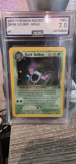 Pokemon TCG Dark Golbat Holo Rare Card Unlimited 7/82 7.5 NM+ 2000 Vintage! - Image 1