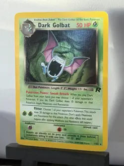 2000 Pokemon TCG Dark Golbat 7/82 Team Rocket Holo Rare Card Vintage Near Mint - Image 2