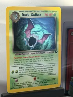 2000 Pokemon TCG Dark Golbat 7/82 Team Rocket Holo Rare Card Vintage Near Mint - Image 3