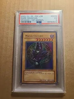 2002 Yu-Gi-Oh! Spanish LOB 1st Edition Dark Magician LDD-S005 PSA 5 - Image 1