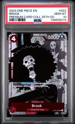 2023 ONE PIECE PREM BANDAI PREM CARD COLL 25TH ED #022 BROOK PSA 10 - Image 1