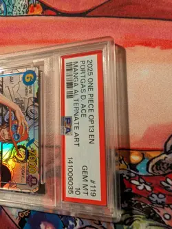 2025 One Piece OP13-119 Portgas D. Ace Manga Alternate Art PSA10 - Image 4
