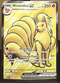 Pokemon TCG Ninetales ex 186/165 Sv Scarlet & Violet 151 Full Art Holo Rare Card - Image 1