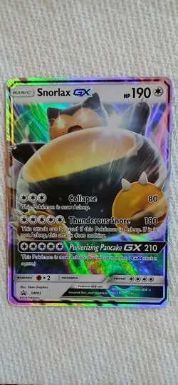 Snorlax GX SM05 Black Star Promo Pokemon Card MINT /NM English S&M 2016 Standard - Image 1