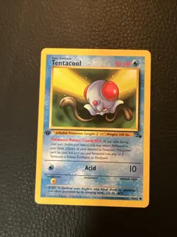 * 1st Edition Fossil Tentacool 56/62 Pokemon Card WOTC Vintage 1999 LP - Image 1