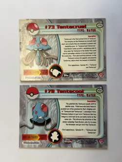 Pokemon Card Tentacool #72 Topps Chrome Tentacruel #73 Foil Tv Animation - Image 2