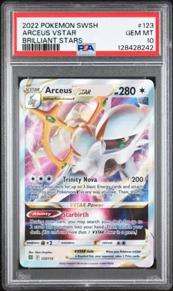 2022 Pokemon Arceus VSTAR 123/172 Swsh09: Brilliant Stars Holo PSA 10 Gem MT - Image 1