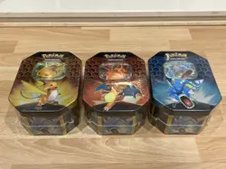 Pokemon Hidden Fates Tin Set Charizard, Raichu & Gyarados GX - NEW SEALED - Image 1