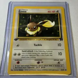 Eevee 055/082 First Edition Pokemon Team Rocket Pokemon TCG Non Holo LP - Image 2