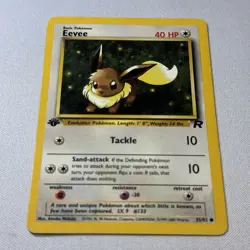 Eevee 055/082 First Edition Pokemon Team Rocket Pokemon TCG Non Holo LP - Image 3