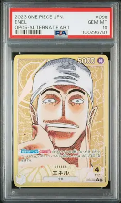 PSA 10 2023 One Piece Japanese Enel Alternate Art OP05 - 098 Leader - Image 1