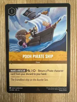 Pooh Pirate Ship 32/204 Disney Lorcana Azurite Sea Rare Cold Foil - Image 1