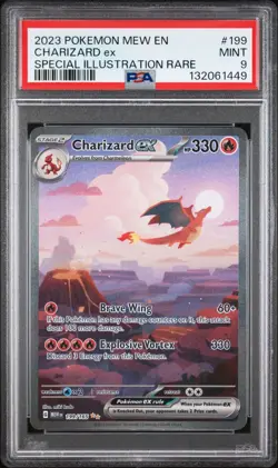 2023 Pokemon Mew En Charizard Ex Special Illustration Rare #199 PSA 9 Mint - Image 1