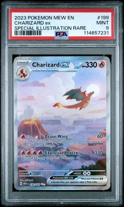 2023 Pokemon Mew EN #199 Charizard ex Special Illustration Rare PSA 9 Mint!! - Image 1