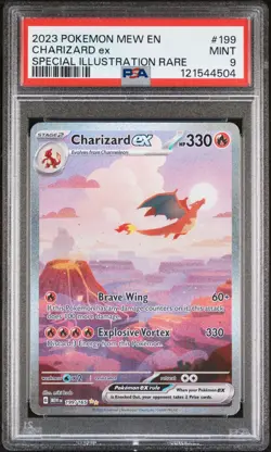 2023 Pokemon Mew EN Charizard EX Special Illustration Rare #199 PSA 9 Mint - Image 1