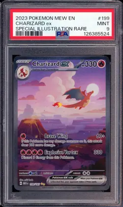 2023 POKEMON MEW EN #199 CHARIZARD ex MINT PSA 9 SPECIAL ILLUSTRATION RARE - Image 1