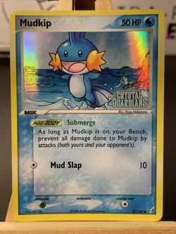Mudkip 57/100 EX Crystal Guardians Pokemon Card Reverse Holo Foil Rare MP - Image 1