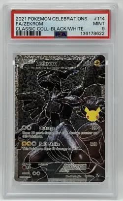 2021 POKEMON CELEBRATIONS CLASSIC COLL #114 FULL ART/ ZEKROM PSA 9 Mint - Image 1