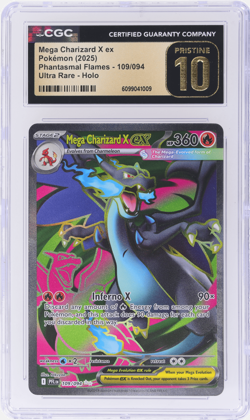 2025 Pokemon Mega Evolution Phantasmal Flames Charizard X Ex Ultra Rare CGC PRI - Image 1