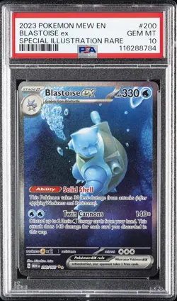 2023 POKEMON MEW EN-151 SPECIAL ILLUSTRATION RARE #200 BLASTOISE EX PSA 10 - Image 1