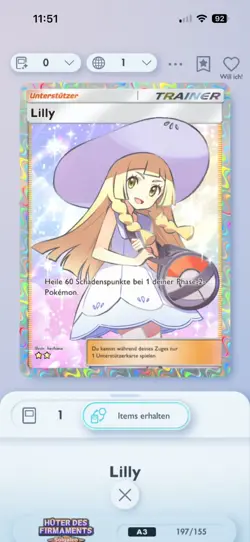 [GER/Deutsch] Pokemon TCG Pocket Trade - Lilly (Lillie) 2 Sterne - Image 1