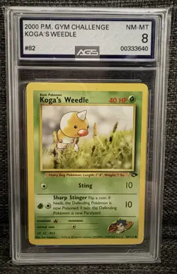 Koga’s Weedle AGS 8 #82/132 2000 Pokemon Gym Challenge Unlimited Near Mint NM - Image 1