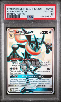 2019 POKEMON SUN & MOON HIDDEN FATES FA/GRENINJA GX#SV56 PSA 10 - Image 1