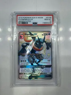 2019 Pokemon S&M Hidden Fates Full Art Shiny Greninja GX #SV56 Graded PSA 10 - Image 1